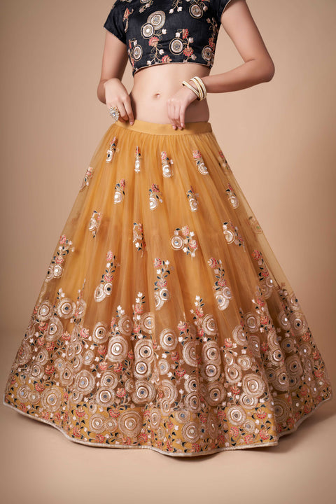 Beautiful Yellow fancy lehenga Choli for women with Dupatta in USA