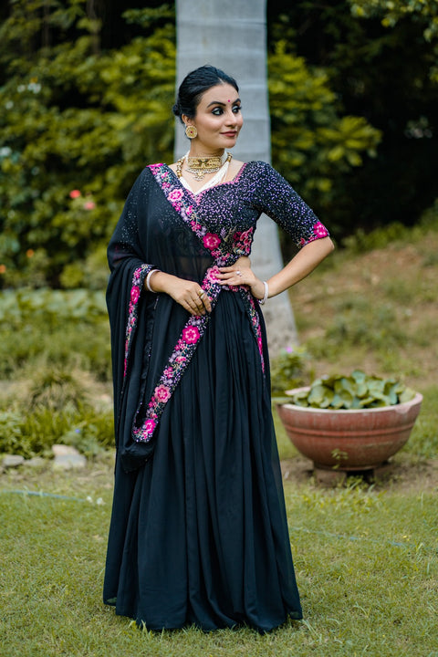 Elegant Black lehenga Choli for women in USA