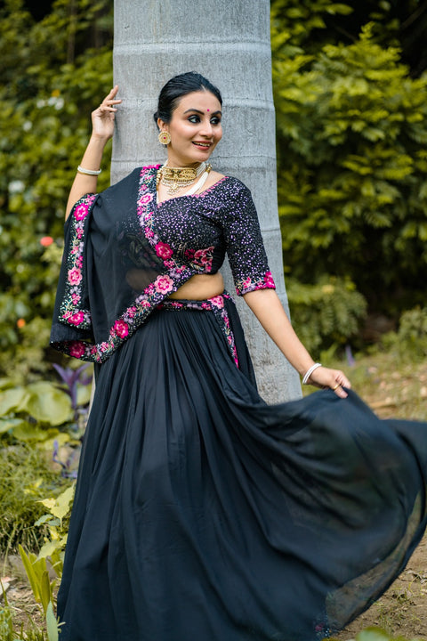 Elegant Black lehenga Choli for women in USA