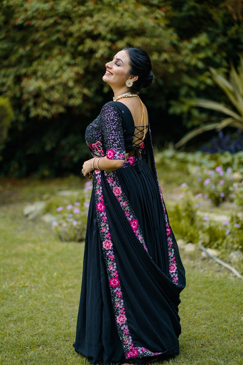 Elegant Black lehenga Choli for women in USA