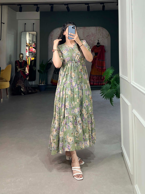 Flower Fields: Ethereal Georgette Frocks Adorned with Dreamy Floral Prints For Women