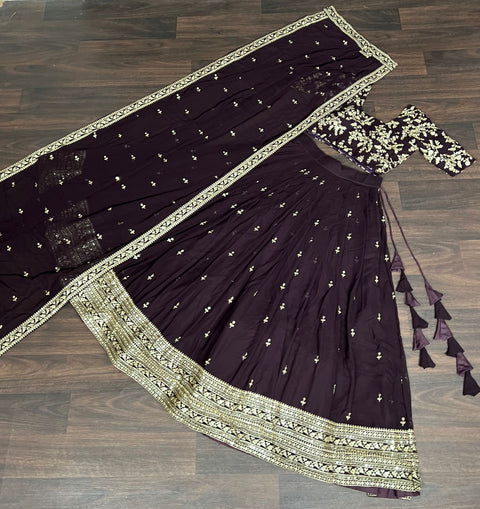 Wood Color Made for Navratri Season, Designer Readymade Rayon Lehenga choli Set for women