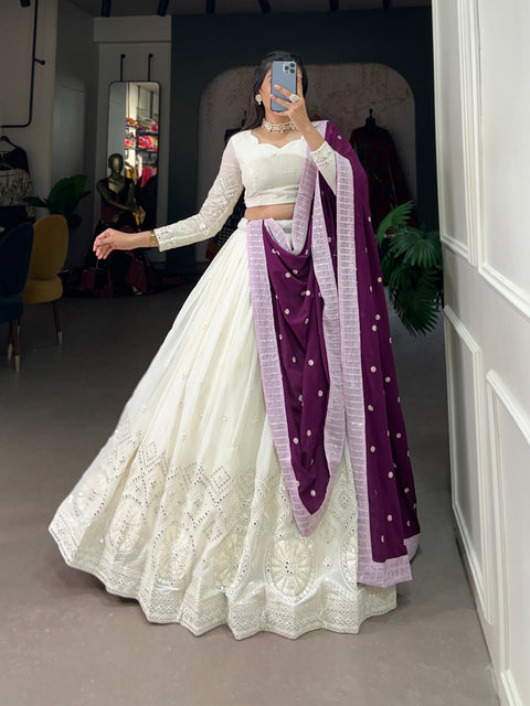 Cultural White lehenga Choli for women in USA