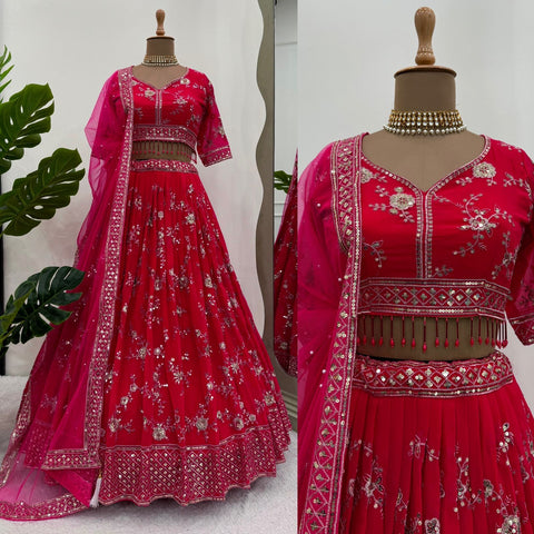 Embroidered Semi stitched Lehenga Choli For Women In Usa