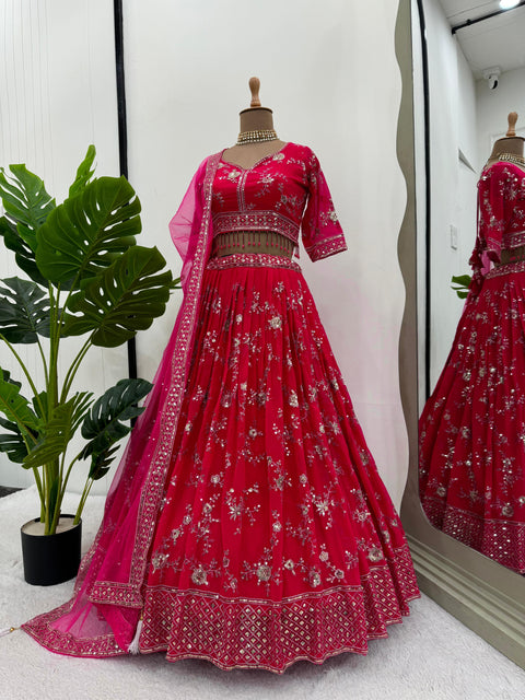 Embroidered Semi stitched Lehenga Choli For Women In Usa