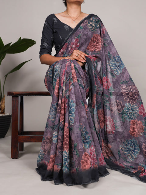 Georgette Saree that speaks in flowers represent your classy look for women