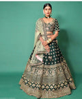 Impressive Dark Green lehenga Choli with Dupatta ,Indian Designer Ready to wear Lehenga Choli, Japan satin silk withheavy embroidery Lehenga - ReadyToWearshop