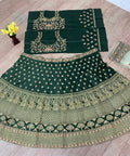 Impressive Dark Green lehenga Choli with Dupatta ,Indian Designer Ready to wear Lehenga Choli, Japan satin silk withheavy embroidery Lehenga - ReadyToWearshop