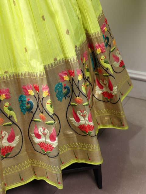 Paithani Silk Light green lehenga Set for women And Girls in USA