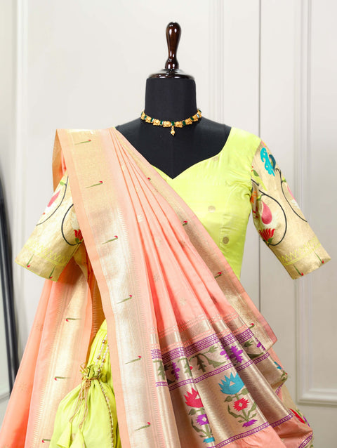 Paithani Silk Light green lehenga Set for women And Girls in USA