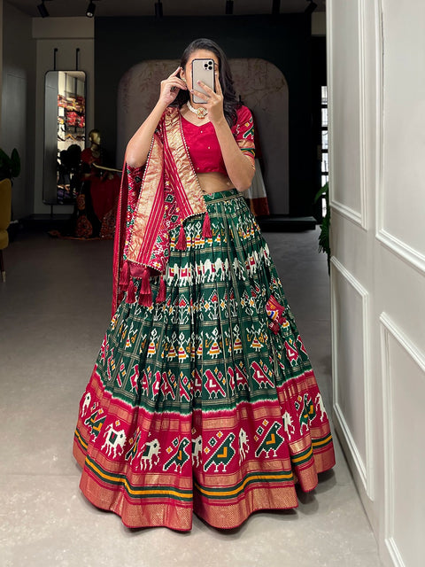 amazing beautiful tussar silk chaniya choli is best for you to wear this wedding season For Women