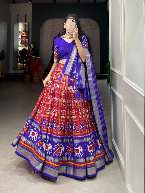 amazing beautiful tussar silk chaniya choli is best for you to wear this wedding season For Women