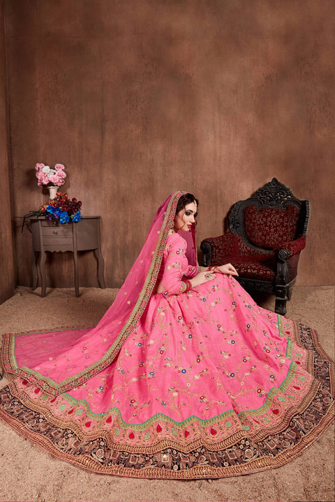 Cultural Pink lehenga choli dupatta For Women And Girls in USA