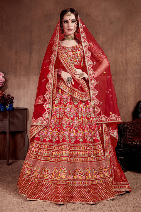 Festive Red lehenga choli dupatta For Women And Girls in USA