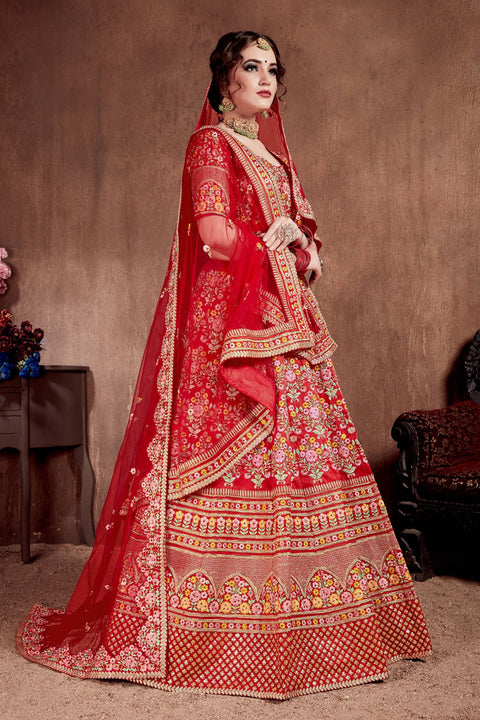 Festive Red lehenga choli dupatta For Women And Girls in USA