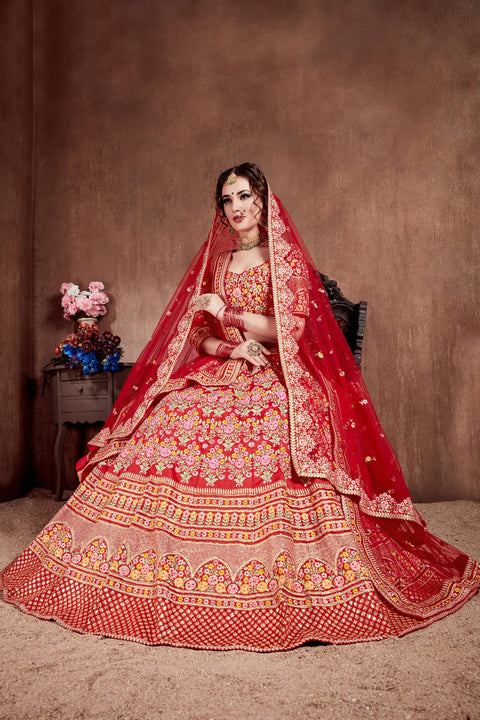 Festive Red lehenga choli dupatta For Women And Girls in USA