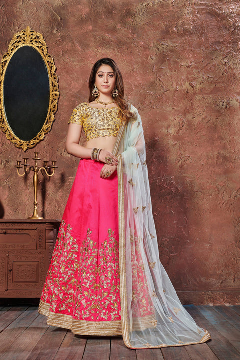 Radiant Pink lehenga choli dupatta For Women And Girls in USA