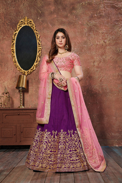 Striking Purple lehenga choli dupatta For Women And Girls in USA