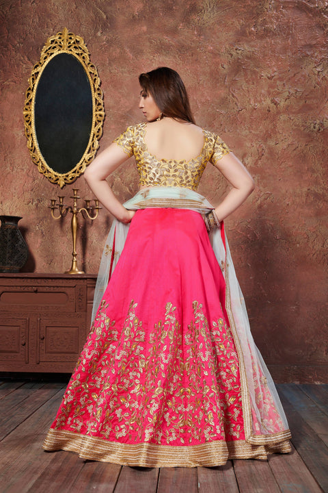 Radiant Pink lehenga choli dupatta For Women And Girls in USA