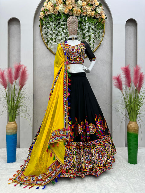 New black navratri special lehenga choli for women in USA