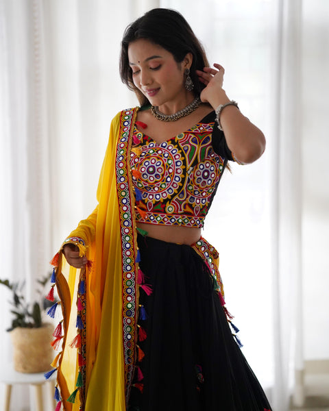 New black navratri special lehenga choli for women in USA