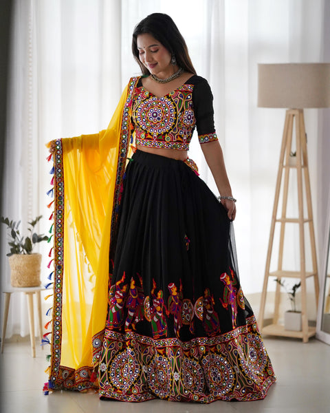 New black navratri special lehenga choli for women in USA