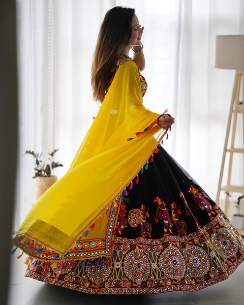 New black navratri special lehenga choli for women in USA