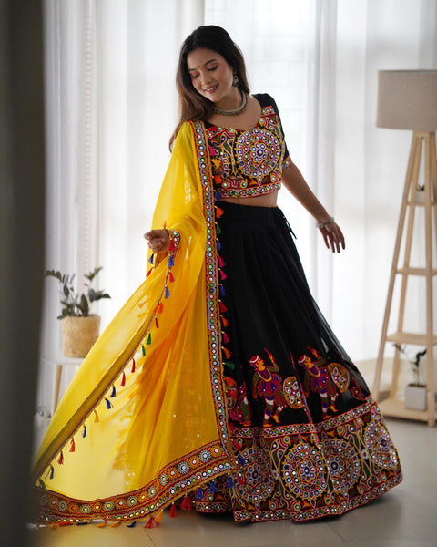 New black navratri special lehenga choli for women in USA