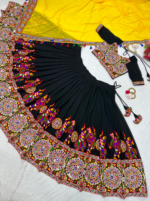 New black navratri special lehenga choli for women in USA