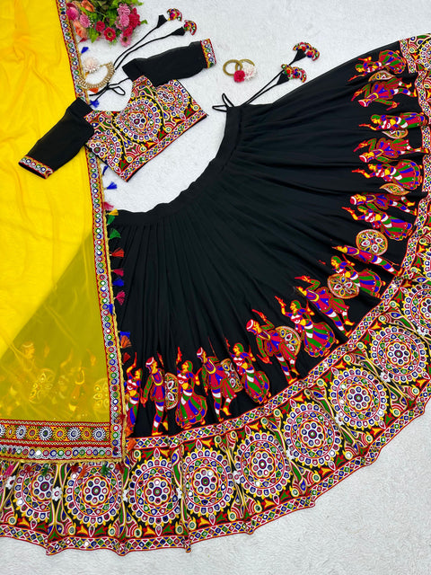 New black navratri special lehenga choli for women in USA