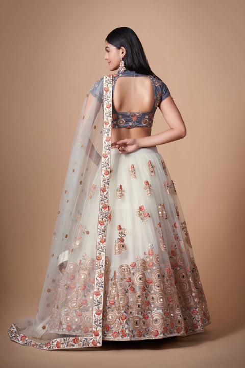 Traditional Off white fancy lehenga Choli for women with Dupattaa in USA