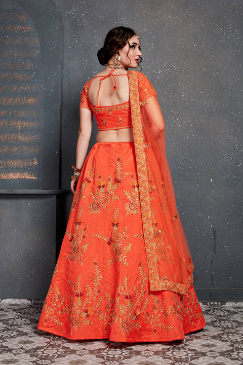 Dazzling Orange lehenga choli dupatta For Women And Girls in USA