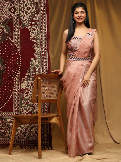 Maroon Organza Indian saree with blouse in USA, Perfect for Indian wedding partywear