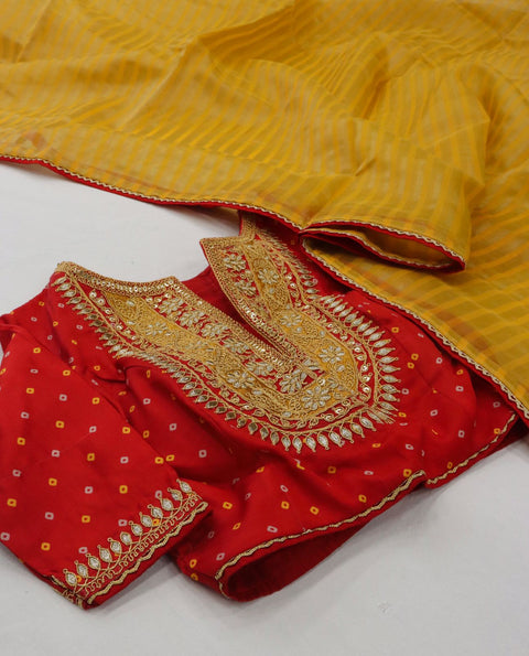 Yellow beautiful Indian saree with blouse in ,USA Perfect for Indian wedding or party wear for women