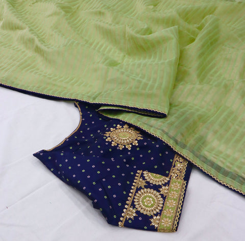 Green beautiful Indian saree with blouse in ,USA Perfect for Indian wedding or party wear for women