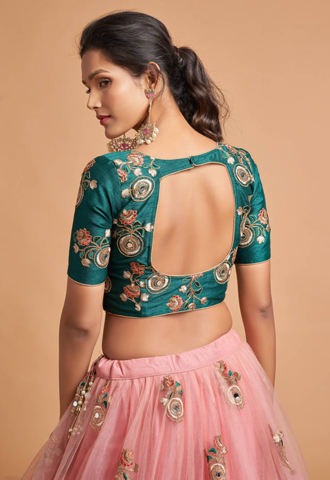 Peach Beautiful fancy lehenga Choli for women with Dupatta in USA