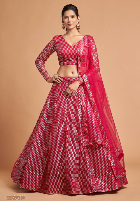 Charming Hot Pink fancy lehenga Choli for women with Dupatta in USA