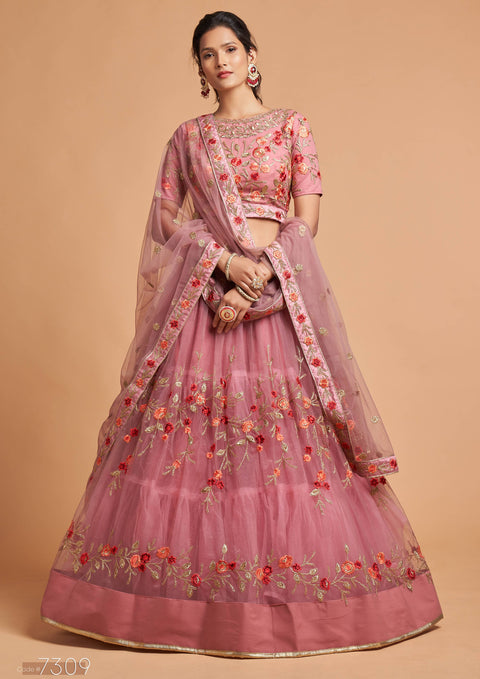 Stunning Pink fancy lehenga Choli for women with Dupatta in USA