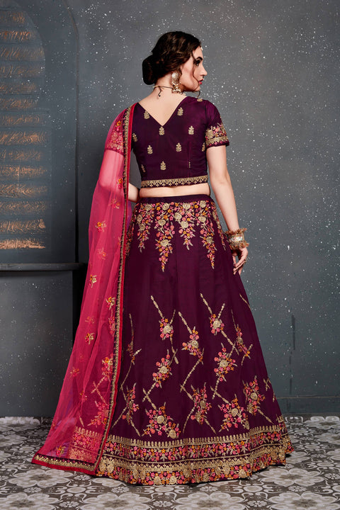 Beautiful Dark Red lehenga choli dupatta For Women And Girls in USA