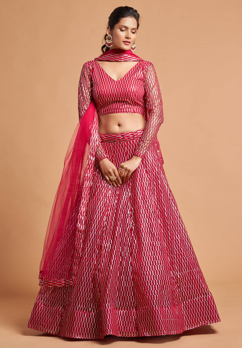 Charming Hot Pink fancy lehenga Choli for women with Dupatta in USA