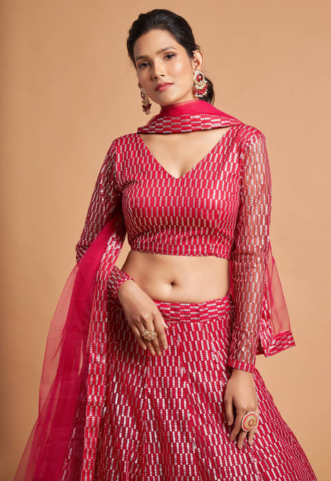 Charming Hot Pink fancy lehenga Choli for women with Dupatta in USA