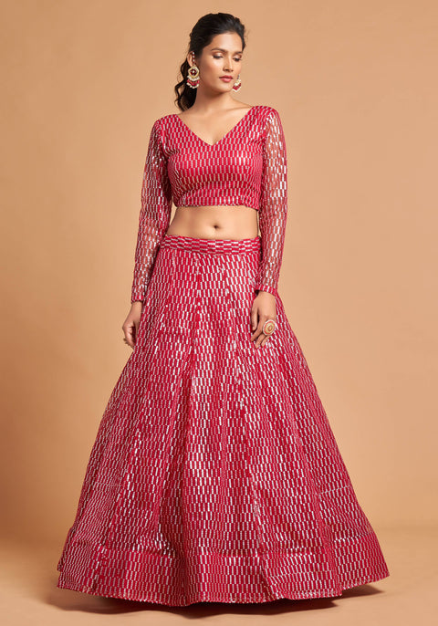 Charming Hot Pink fancy lehenga Choli for women with Dupatta in USA