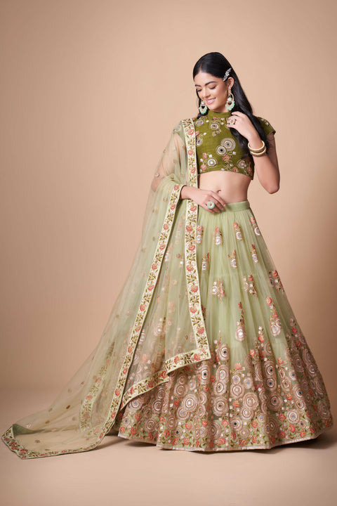 Graceful Green lehenga Choli for women with Dupattaa in USA