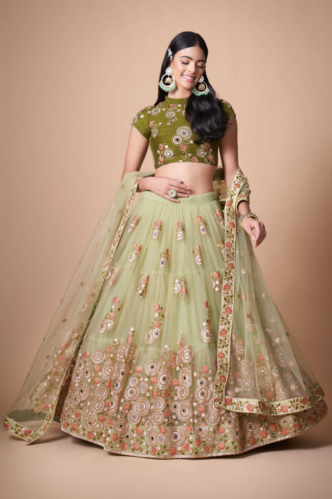 Graceful Green lehenga Choli for women with Dupattaa in USA