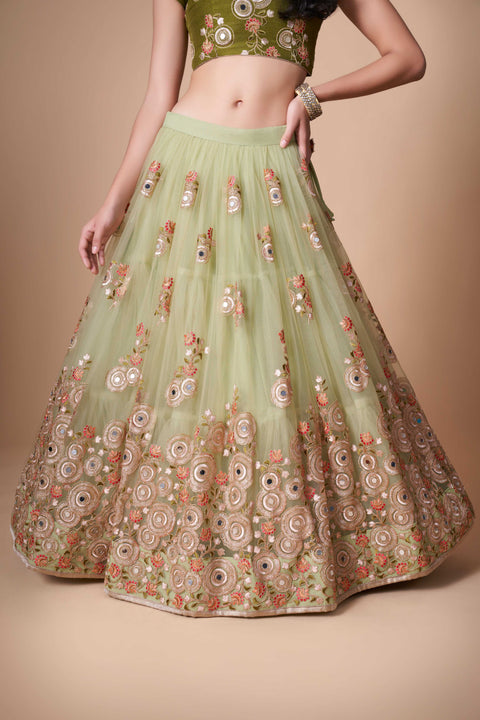 Graceful Green lehenga Choli for women with Dupattaa in USA