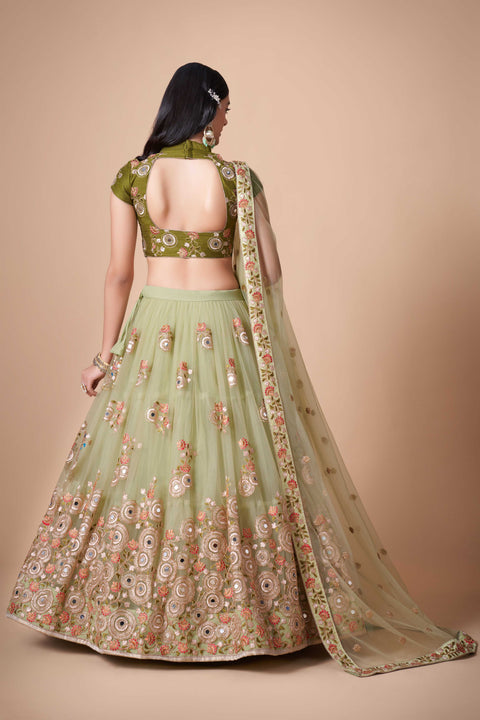 Graceful Green lehenga Choli for women with Dupattaa in USA