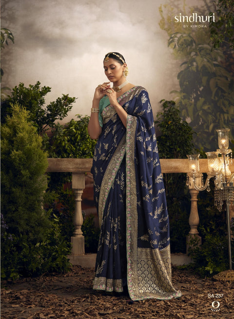 Blue Wedding Wear saree with blouse in USA, Perfect for Indian Wedding Wear sequins saree For Woman