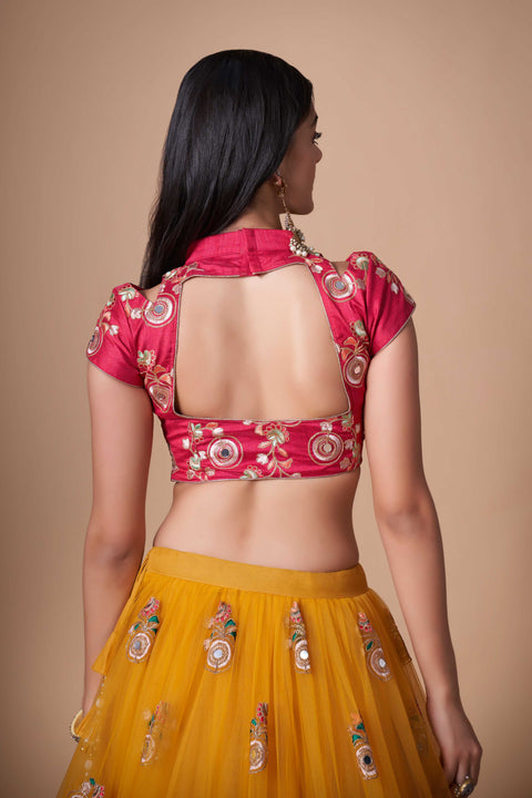 Trendy Yellow fancy lehenga Choli for women with Dupattaa in USA