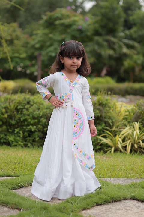 White Celebrate the spirit of Navratri with our exclusive Kids Set of Navratri dresses for kids