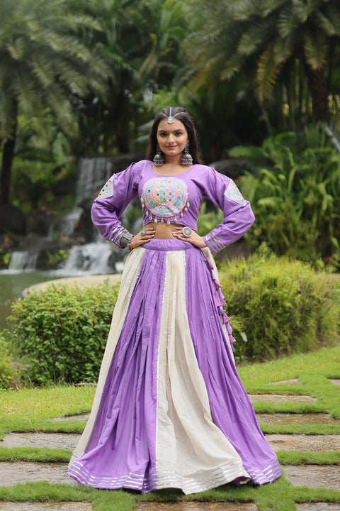 Purple Made for Navratri Season, Designer Readymade Rayon Lehenga choli Set for women